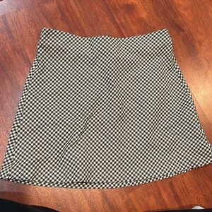 Size XS garage white and black plaid miniskirt